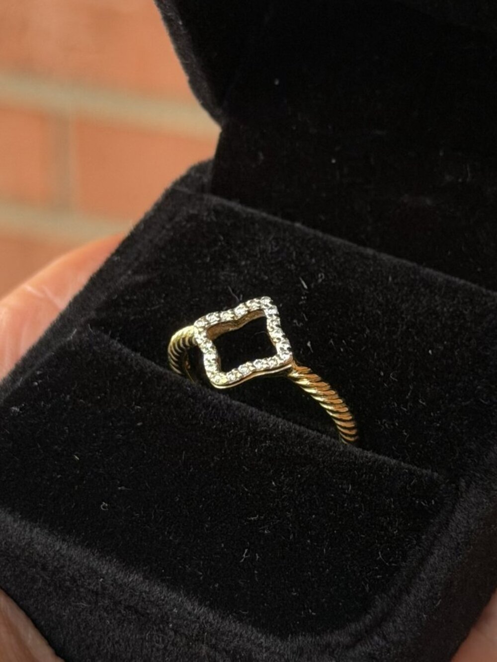 David Yurman 18K Diamond Quatrefoil Ring - Size 7
